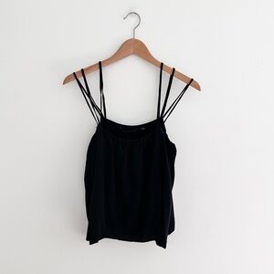 Merritt Charles Cropped Silk Layered Strappy Tank - Size Small